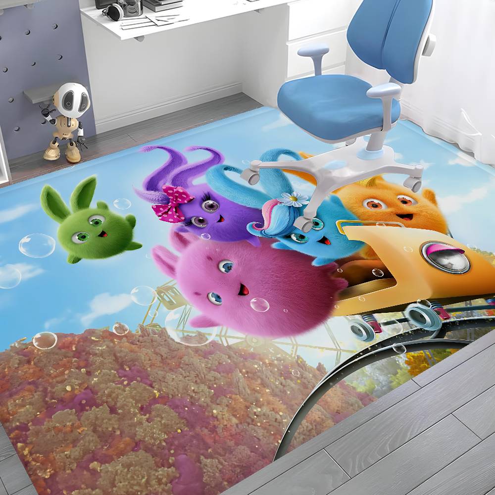Sunny B-bunnies Floor Mat Rectangle Anti-slip Home Soft Badmat Front Door Indoor Outdoor Mat Hotel Decor Mat