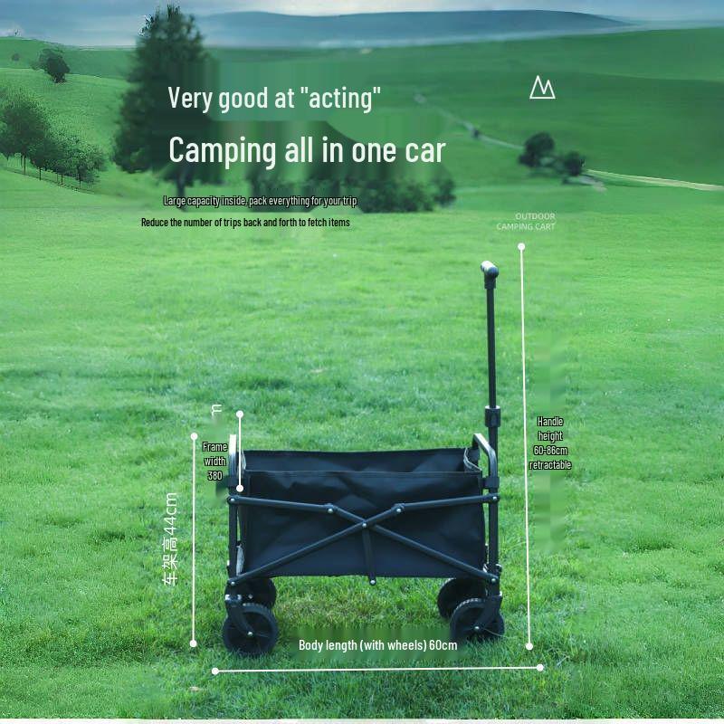 Compact Folding Cart for Outdoor Camping, Grocery Shopping, and Express Delivery