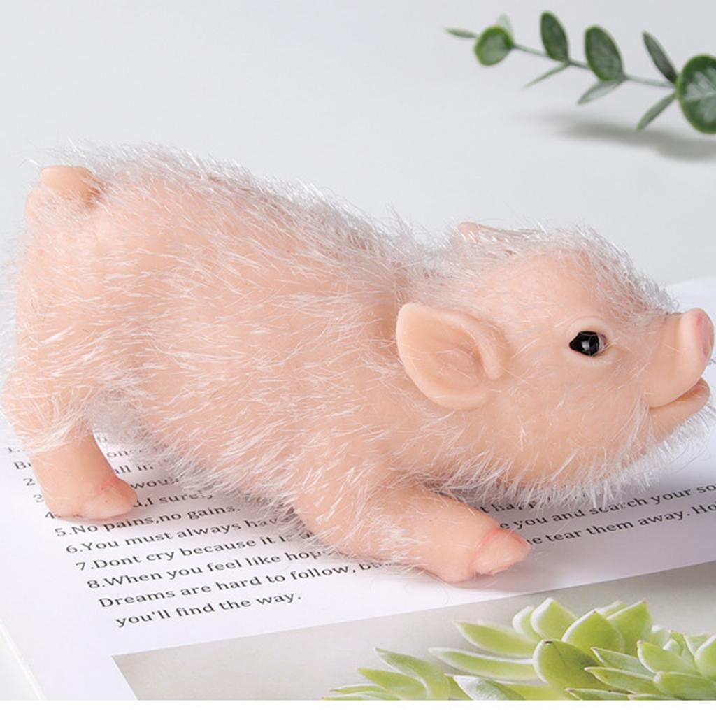 Realistische Ferkelfigur aus Silikon, Puppe für Kinder, lebensechtes Reborn-Schweinchen, Spielzeug, süße weiche Tierfigur, Sammlerstück, Geschenk