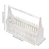 Garden Tool Basket with Handle Distressed Wooden Carrier Open-Top