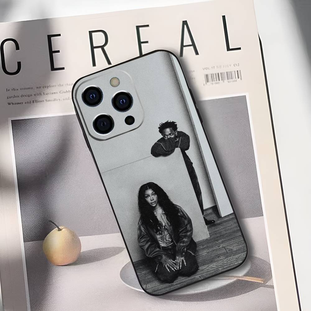 Rapper S-SZA Phone Case For iPhone 17,16,15,14,13,12,11 Plus,Pro Max,XS,Soft Silicone Black Cover