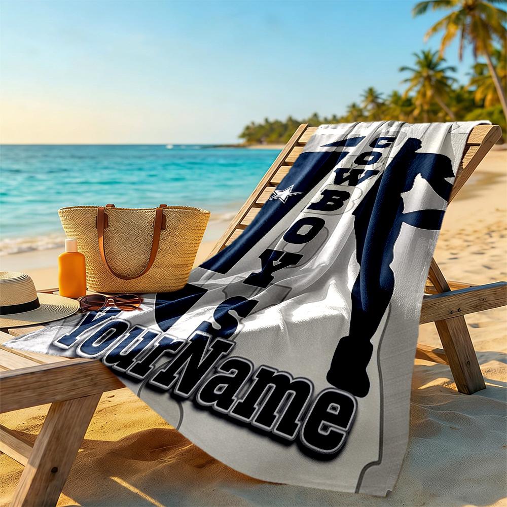 Dallas Customized Name Beach Towel Soft Durable Quick-Dry Portable for SwimmingBeachCamping Travel Beach AccessoriesGym