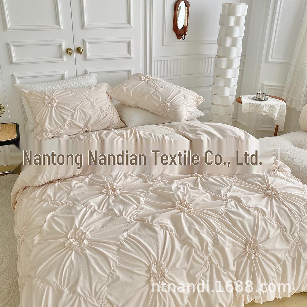 

3D Textured Solid Color Bedding Set with Duvet Cover and Pillowcase Single: 135x200cm чёрный