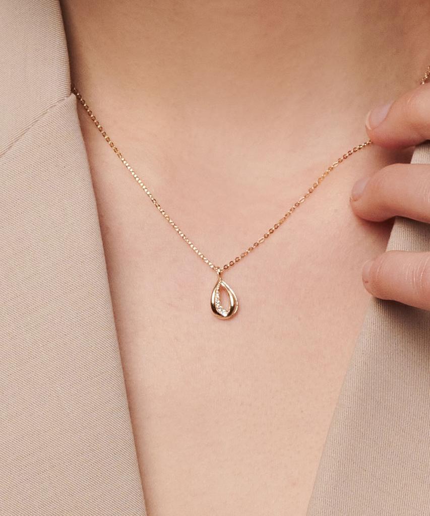 Loveenb [14K Gold] Modern Teardrop Necklace
