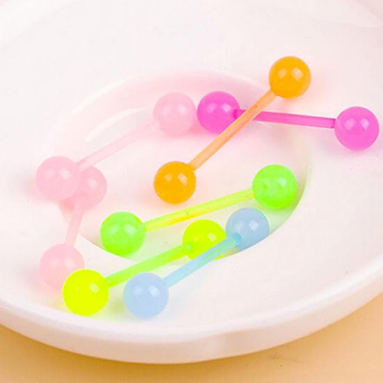 Bilancieri a sfera per piercing al corpo con borchie per lingua e naso luminosi alla moda punk da donna