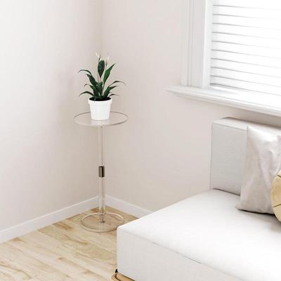 Acrylic Transparent Coffee Table Clear Drink Table Small Round End Modern Living Room Side Table Acrylic Desk Home Decorations