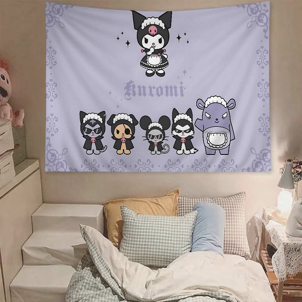 

Cute KKuromi Tapestry Wall Hanging Tapestry Art Deco Blanket Curtain Hanging At Home Bedroom Living Room Decor 74x94cm(29x37in)