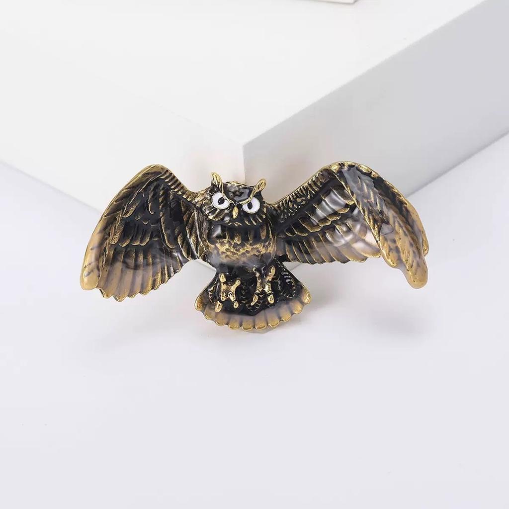 Elegant Owl Brooch Hypoallergenic Alloy Jewelry For Casual Outings And Professional Attire