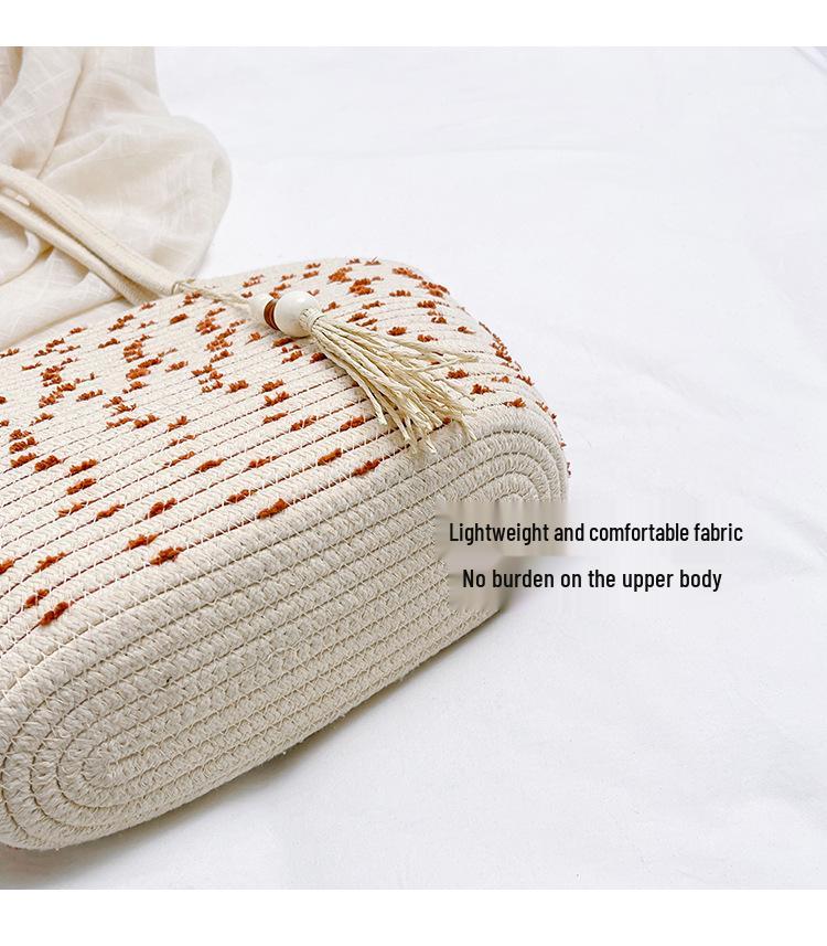 Women's Large Woven Straw Tote Bag - 2025 Summer Beach & Fashion Bucket Style