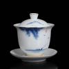 High Quality White Porcelain Gaiwan Portable Ceramic Tea Set Chinese Hand Painted Tea Bowl Tea Ceremony Accessories 170ml