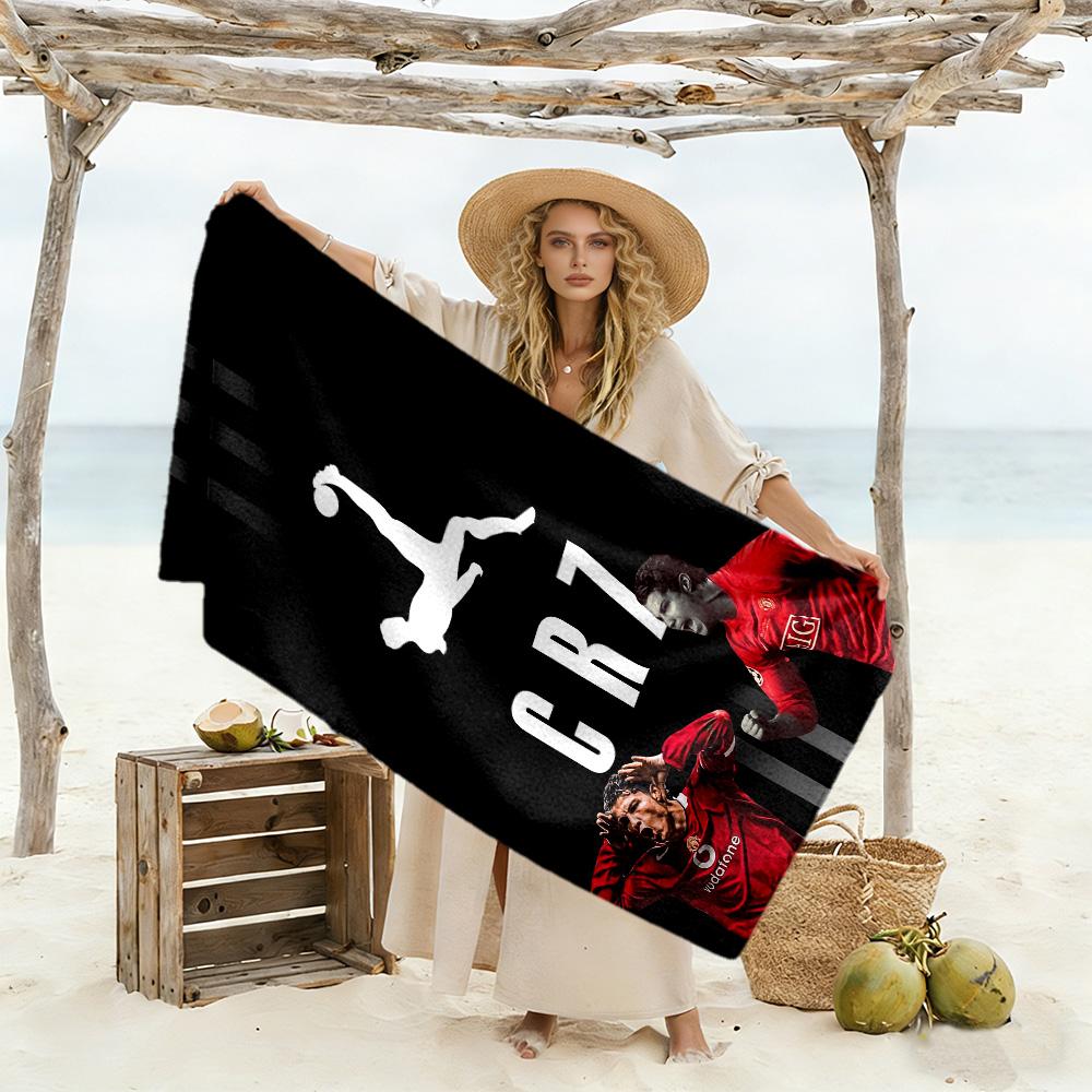 Crz Football Legends Beach Towel Super Soft & Absorbent Comfortable Lightweight Suitable for Swimming, Gym, Camping, Yoga Vacation