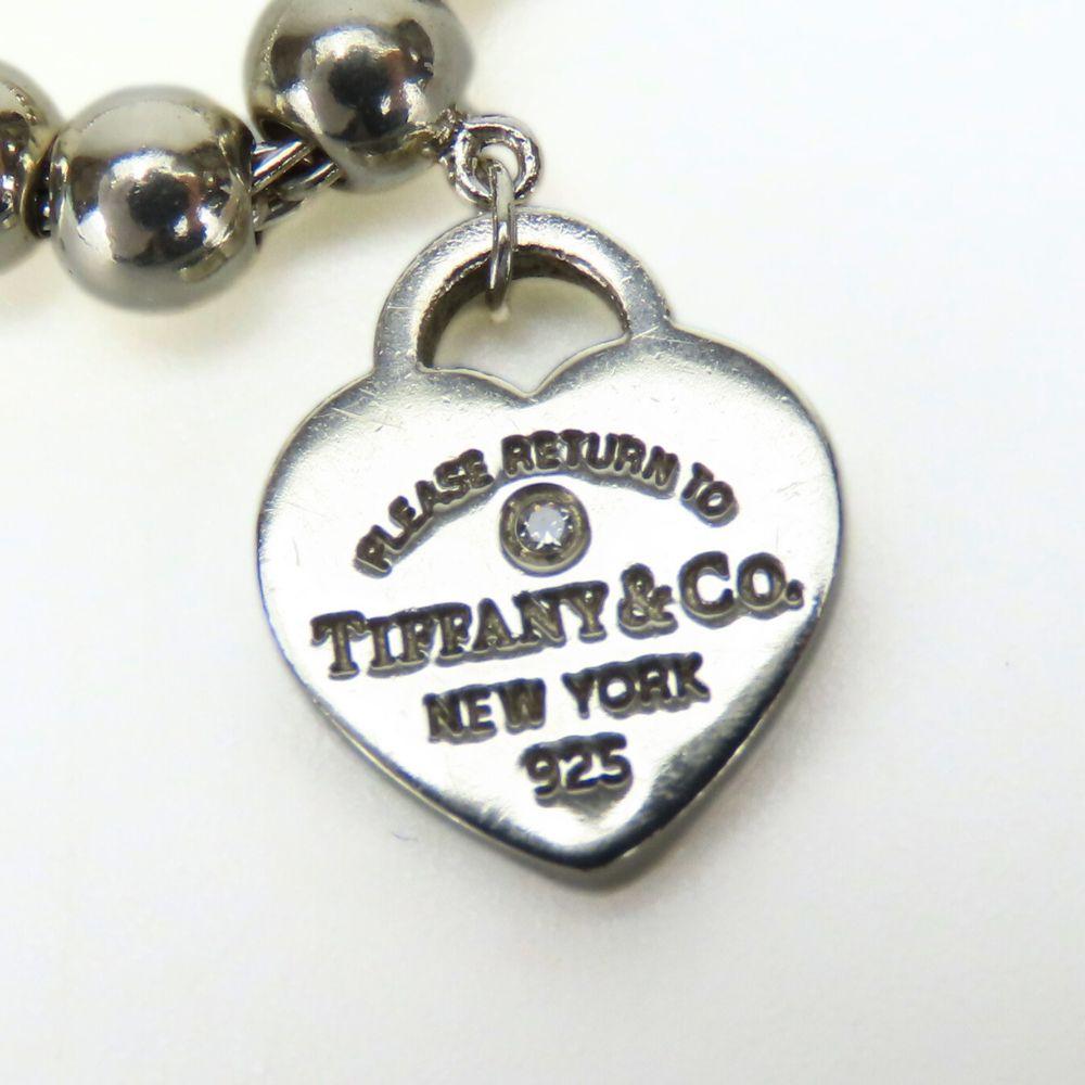 Used TIFFANY&Co. Bracelet Return To Silver925/diamond 6g Silver TIFFANY & Co. Blue 1PD