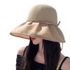 Hat Women's Pearl Big Edge Spring Sun Protection Sun Hat Seaside Vacation Bucket Hat Knitted Sun Hat High Sense
