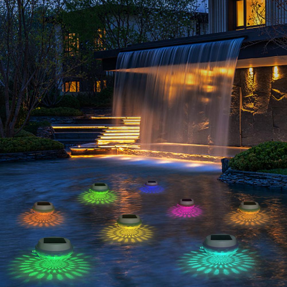 Solar Powered Floating Lights RGB Color Changing Rechargeable Pool Lights That Float for Pools Christmas Decoration Party