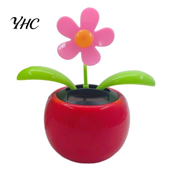 Car Dashboard Ornament Funny Solar Powered Cartoon Vibrant Ornamental Decoration Gifts Automobile Dancing Flower Swinging Toy for Friend