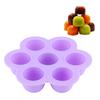Innovative Flower‑Shape 7‑Hole Silicone Ice Mold Tray Container with Cover Kitchen Utensils(Purple )