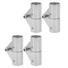 4Pcs Swivel Pipe Connector 25MM Stainless Steel Rugged Stable Boat Pipe Connector for Marine Yachts Inflatable Yachts