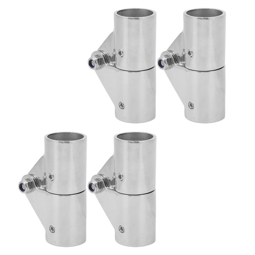 4Pcs Swivel Pipe Connector 25MM Stainless Steel Rugged Stable Boat Pipe Connector for Marine Yachts Inflatable Yachts