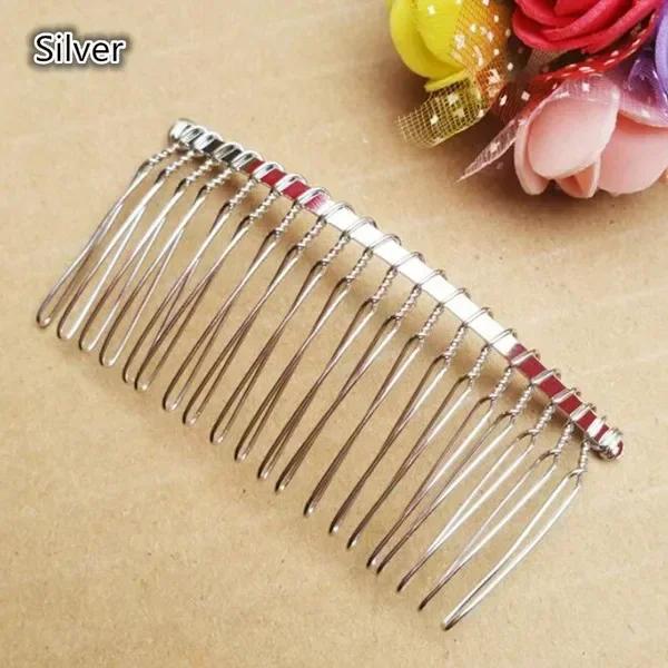 10Pcs 20 Teeth DIY Metal Hair Comb Claw Hairpins for Wedding Jewelry Making Findings Handmade Comb Base Bridal Accessories