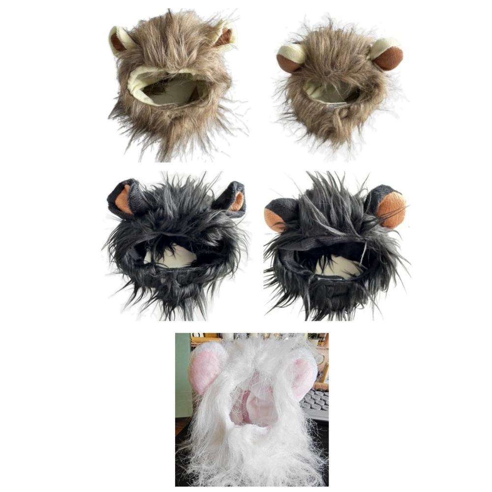 Pet Accessories Soft Lion Mane Wig Cap Hat Breathable Fluffy Dog Cat Wig Hat Funny Creative Pet Costume Cosplay