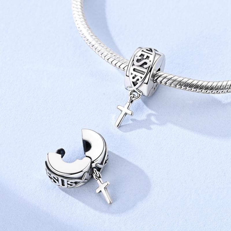 Copper Clasp Copper Cz Pave Clip Charms Daisy Beads Stopper Safety Chain Fit Original Bangle Bracelet Jewelry Clip