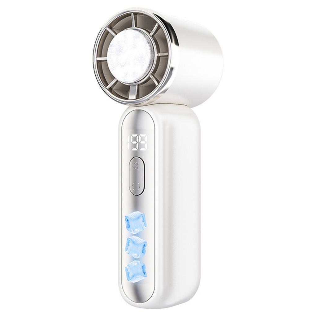 Portable Digital Display Handheld Fan with Cooling Function Rechargeable Battery USB Powered Adjustable Speed Design