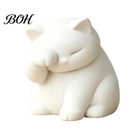 Face-covering Cat Design Ornament, 3D Printed Decompression Decoration, Matte Texture Mood-lifting Figure Face Covering for Desktop Decor