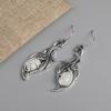 1 Pair Elegant Jewelry For Festivals And Special Occasions Silver Bohemian Opal Pendant Earrings Wedding Anniversary Accessories