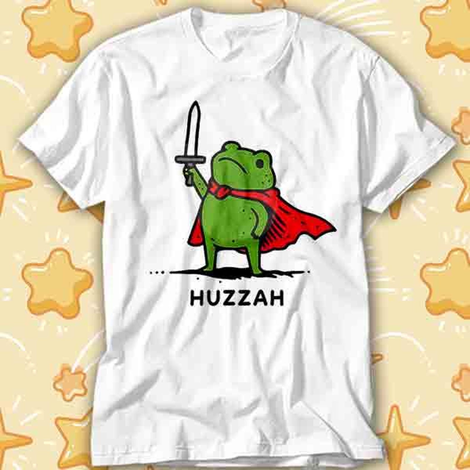Huzzah Frog with Sword DnD Renaissance Faire Frog T-Shirt 427 4XL