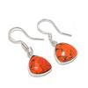 Orange Oyster Turquoise Gemstone 925 Sterling Silver Jewelry Earring 1.26" KJ-953