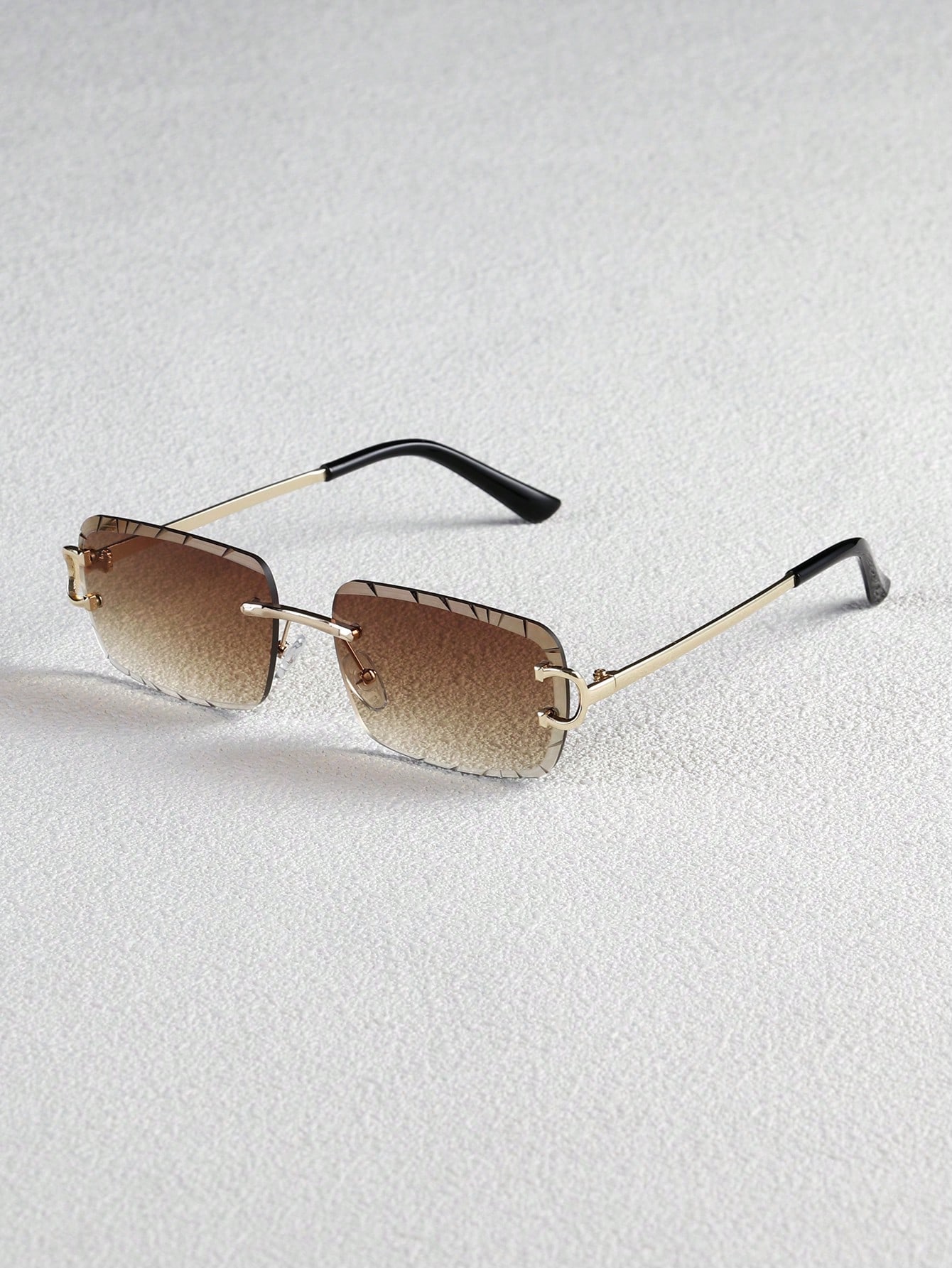 

1 pair of men s frameless beveled square European and American hip-hop personality retro blue light blocking comfortable versati