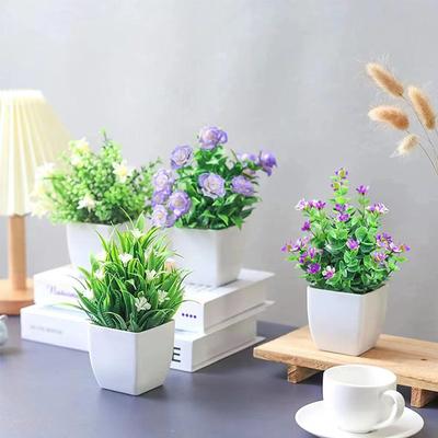 1PC Tabletop Ornament Gefälschte Blumen Pflanzen Bonsai Home Decor Künstliche Pflanzen Eukalyptus Bonsai