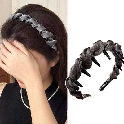 Elegant Sparkling Chiffon Hair Hoop Tie Korean Irregular Handmade Hairbands for Women Headwear Sweet Fairy Bridal Hair Accessories