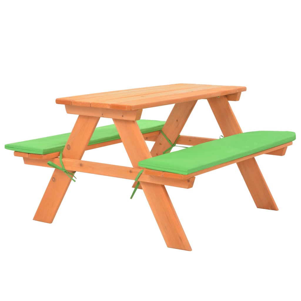 Kids Picnic Table with Benches 89*79*50 Cm Solid Pine Wood