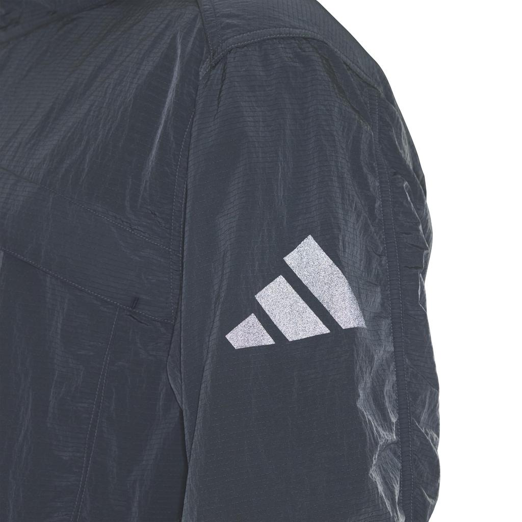 Adidas City Escape Loose Fit Shiny Crinkle Ripstop Hooded Jacket KQD44 Halo Silver Men's (JM2046) J/L