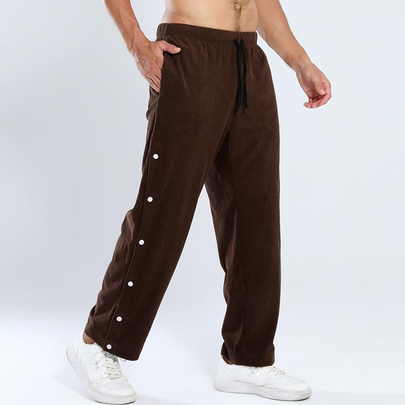 Crazy Muscle Spring and Autumn New Men's Trousers American Retro Vertical Stripes Loose-breasted Casual Pants Versatile