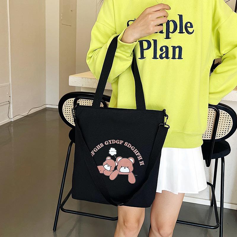 Women's bag canvas bag new shoulder bag fashionable simple messenger bag large capacity