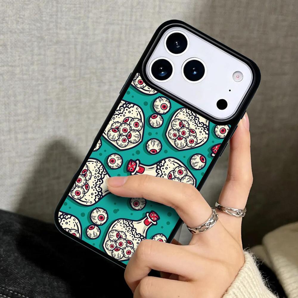 Capa Case for iPhone 17 Air 16 Pro Max 15 Plus 11 13 Mini 14 12 Back Phone Cover Eyeball Pattern
