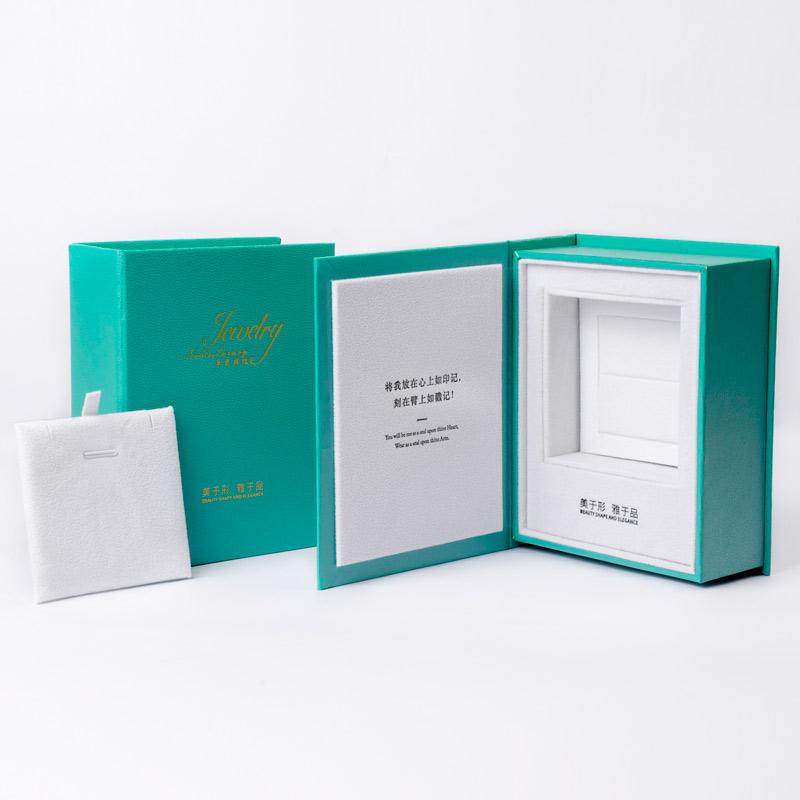 Custom Logo Bible Book Shaped Leather Filled Paper Jewelry Box Ring Earring Pendant Necklace Velvet Packaging Box