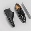 Men's Formal Gold Mirror Brogue Leather Shoes - Large Size, Lace-up Wedding Groom Attire