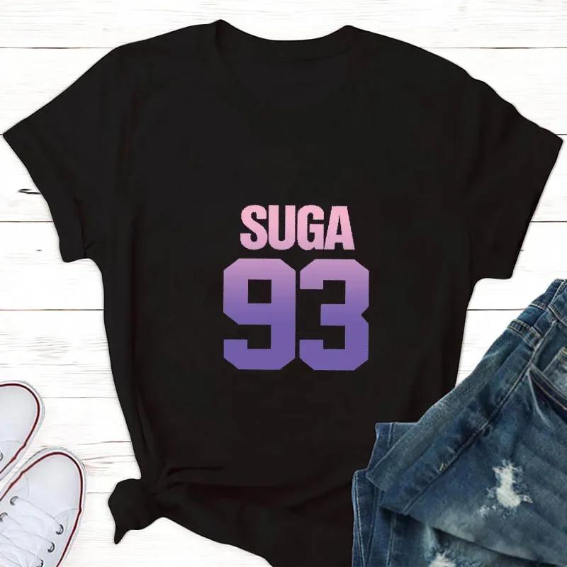 Oberteile für Damen V(taehyung) Jungkook Fan T-Shirt Damen Suga Kpop Harajuku T-Shirt Frau T-Shirts Ästhetische Kleidung