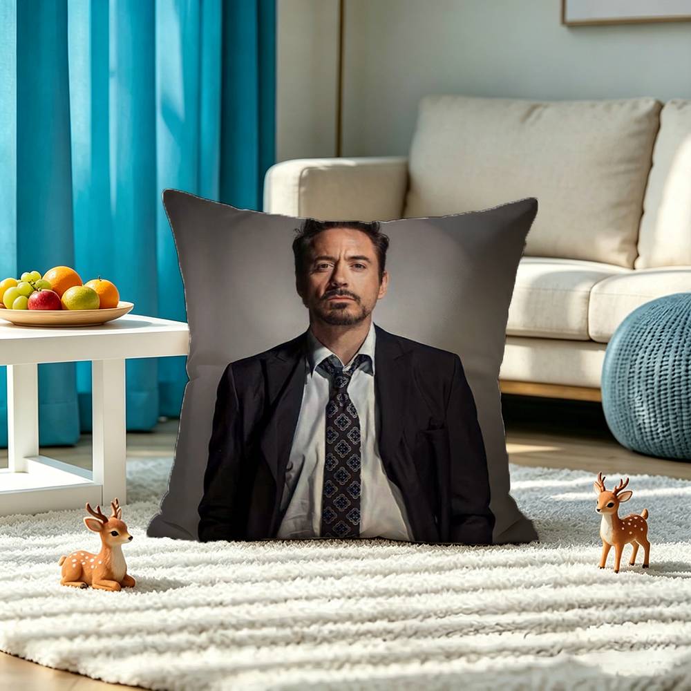 A-Actor R-Robert Downey Jr Pillow Case Square Double-Sided Sofa Cushion Cover Bedroom Bedside Pillow