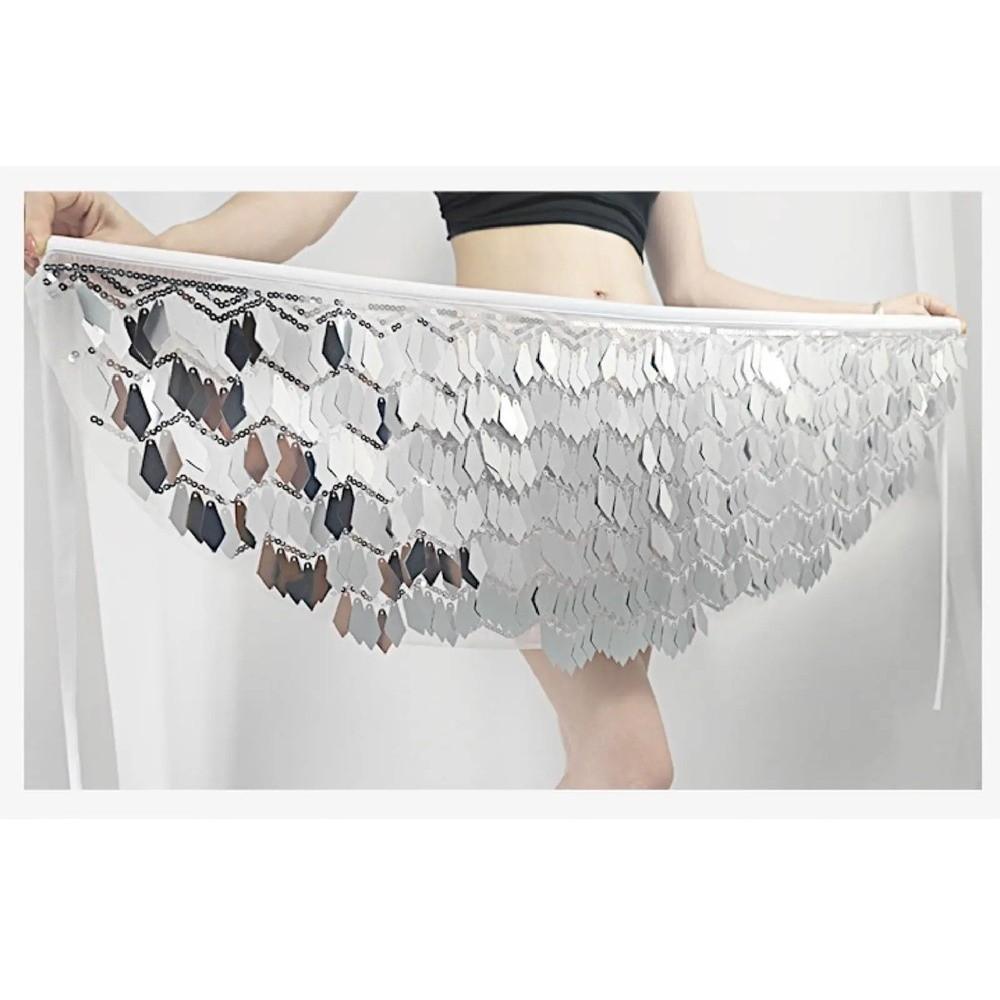Holographic Sequin Sequin Mini Skirt Lace-Up Design Performance Costume Skirt  Dance Performance