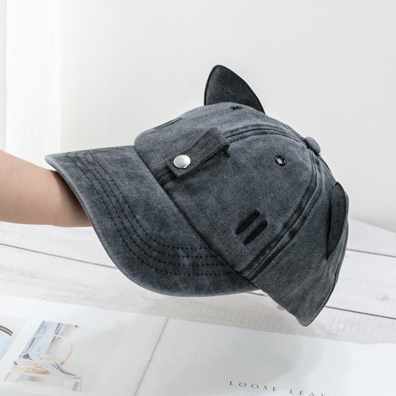 New Cat Ears Sunglasses Baseball Cap Y2K Cotton Washed Pilot Snapback Caps Gorras Women And Men Outdoor Sunshade Sun Hats Unisex