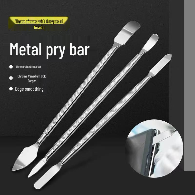 3-Piece Double-Ended Metal Pry Bar Set for Electronics & Appliances Repair