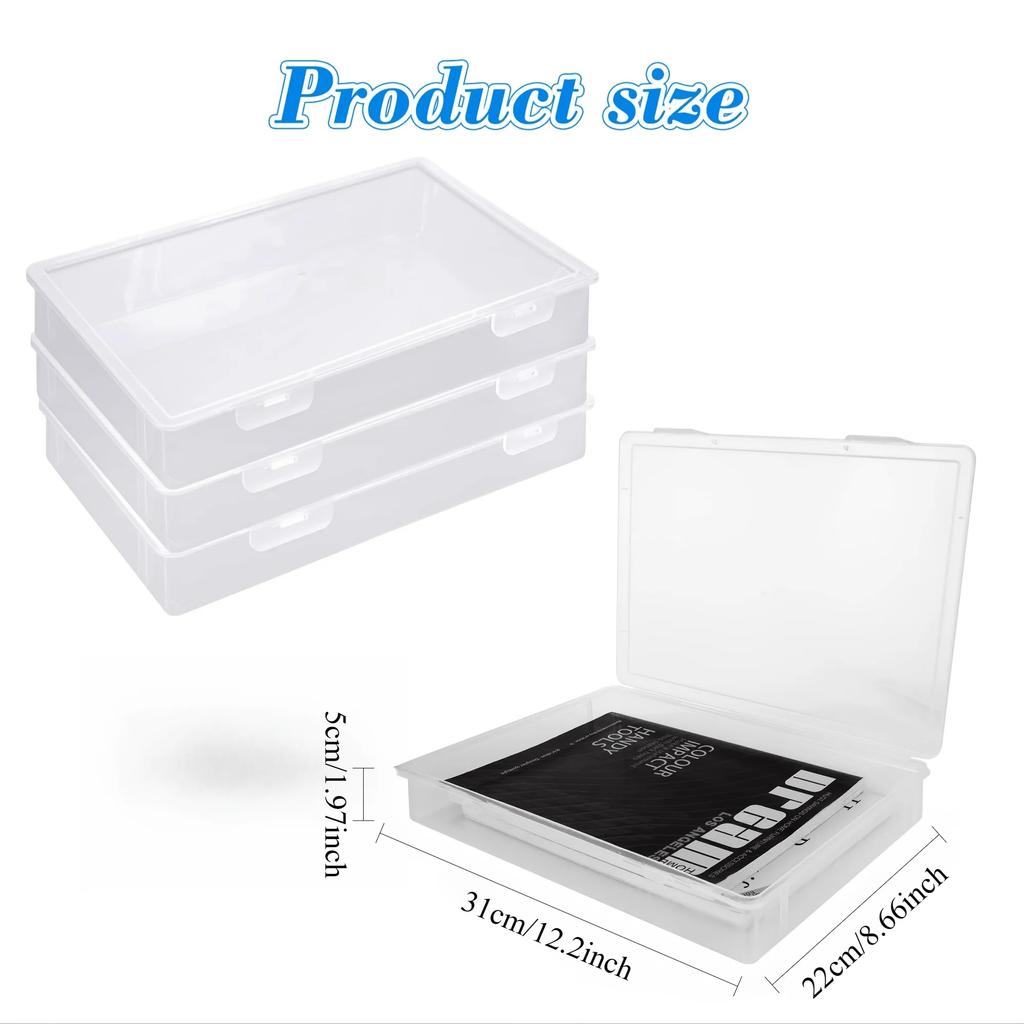 A4 Document Storage Boxes, Featuring a Lid, Rectangular Plastic Desktop Organizers, Versatile Boxes for Documents And Magazines