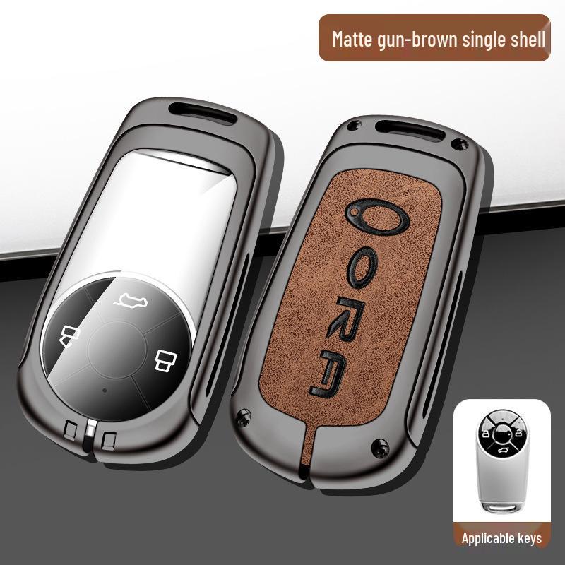 Genuine Leather Key Fob Holder for Great Wall ORA: Good Cat, Ballet Cat & Lightning Cat - Women's Premium Design