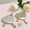 Heart Shaped Handle Compact Mirror, Single Face Portable Vanity Mirror for Home Travel, Gift