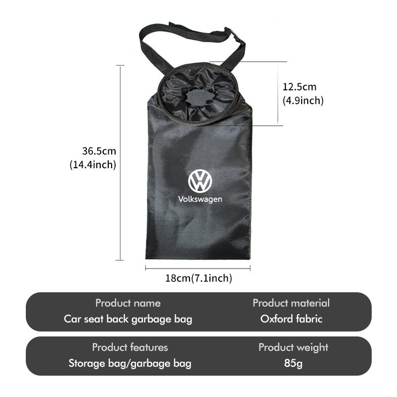 RUN1 For Volkswagen VW Car Seat Garbage Bag Trash Can Leak-proof Dust Holder Case Scirocco Passat Polo B5 B6 B7 CC Tiguan Sharan