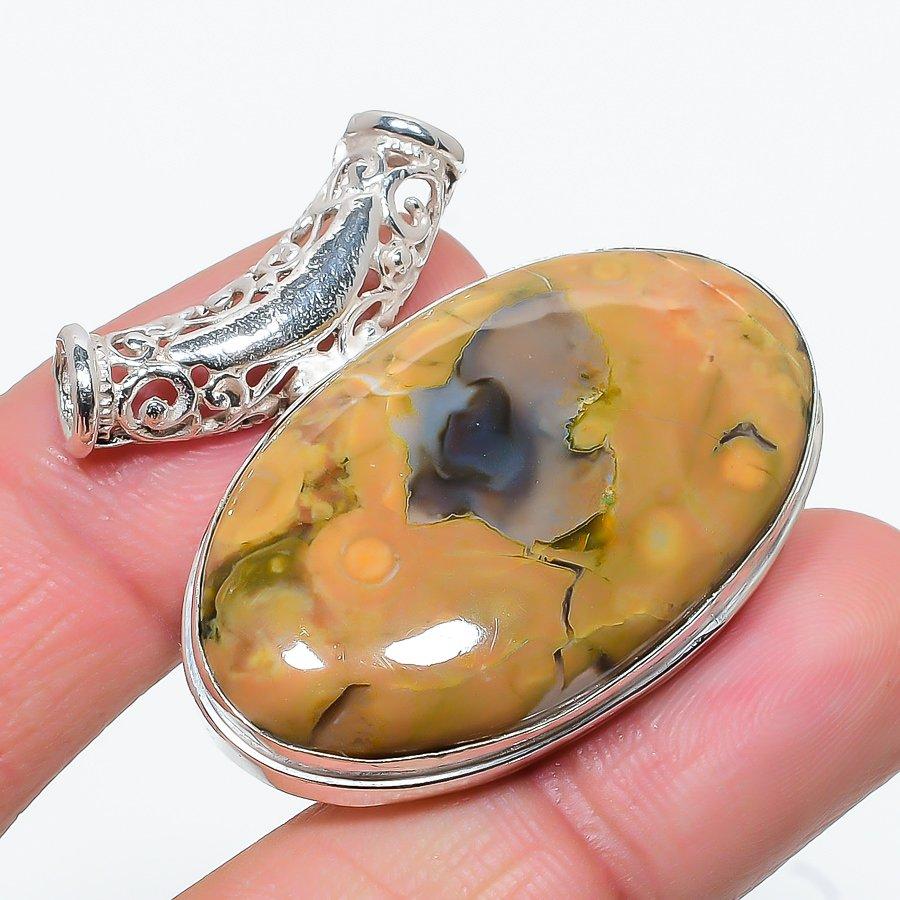 

Rainforest Jasper Gemstone Handmade Ethnic Jewelry Pendant 1.50 SR-8612